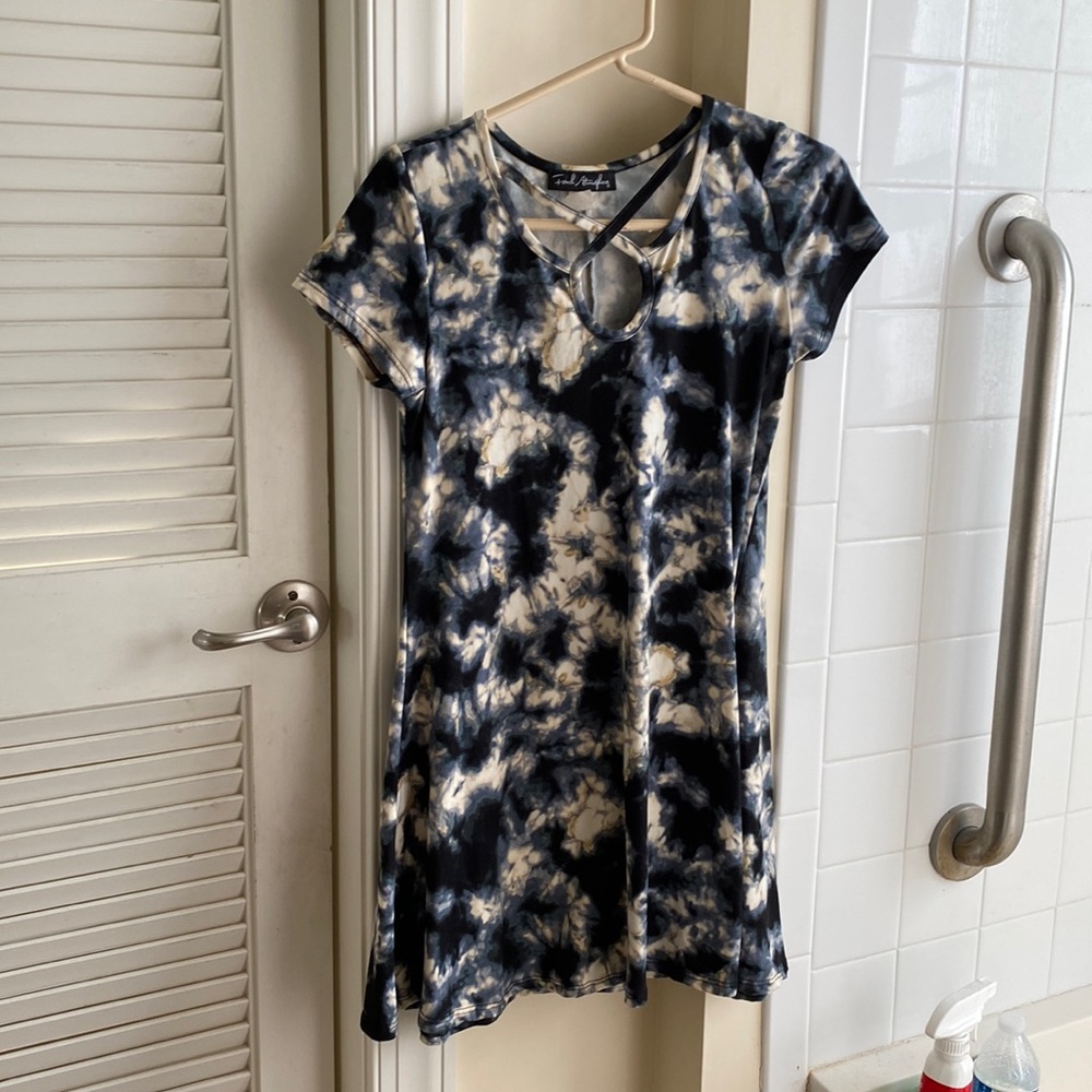 French Atmosphere Casual Tie-dye Dress Medium